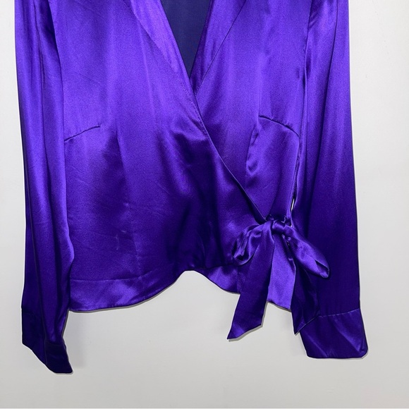 Spenser Jeremy Blouse Women’s Size 8 US Purple 100% Silk Vintage Wrap Style - Picture 4 of 10